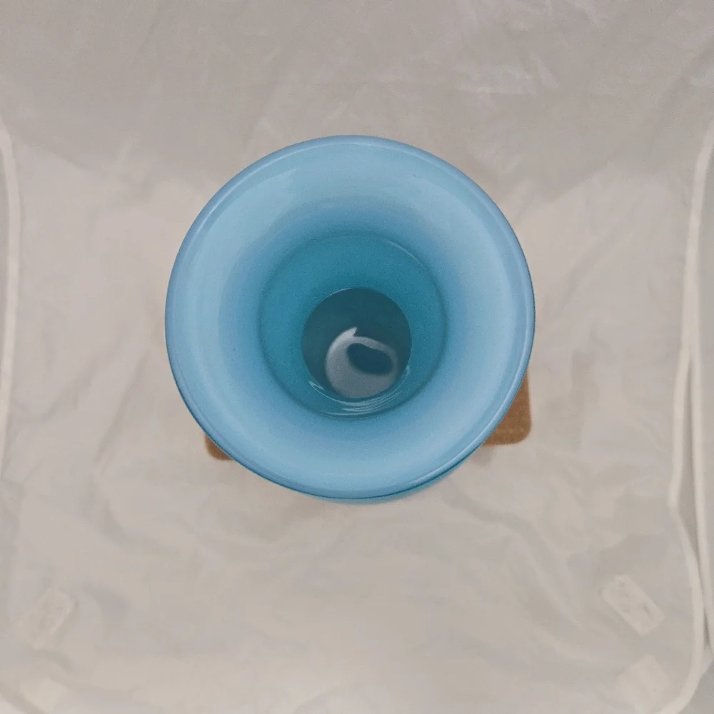 West Elm Turquoise Blue Blown Glass Vase